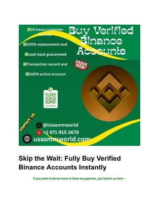 Skip the Wait_ Fully Buy Verified Binance Accounts Instantly