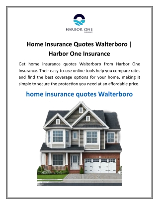 Home Insurance Quotes Walterboro