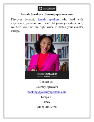 Female Speakers  Journeyspeakers.com
