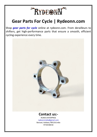 Gear Parts For Cycle | Rydeonn.com