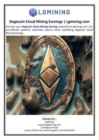 Dogecoin Cloud Mining Earnings.Lgmining