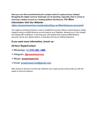 Top 5 Trusted Website To Buy Verified Binance Accounts (Personal And Business)