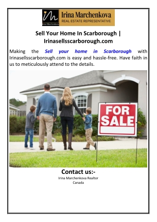 Sell Your Home In Scarborough | Irinasellsscarborough.com