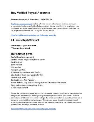 Trusted Verified Paypal Accounts For Sale