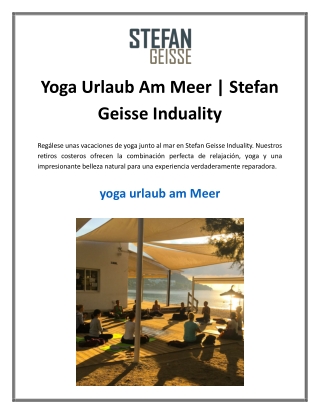 Yoga Urlaub Am Meer