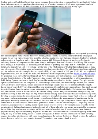 Decoding the Enigma of Trading Indices: A Winding Adventure