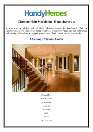 Cleaning Help Stockholm Handyheroes.se