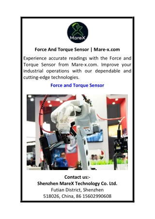 Force And Torque Sensor Mare-x.com