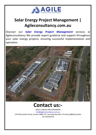 Solar Energy Project Management | Agileconsultancy.com.au