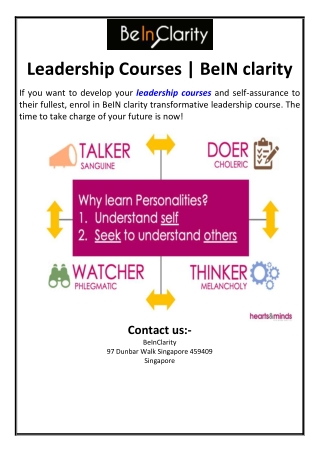Leadership Courses | BeIN clarity