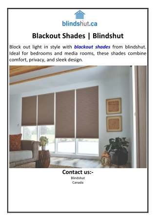Blackout Shades | Blindshut