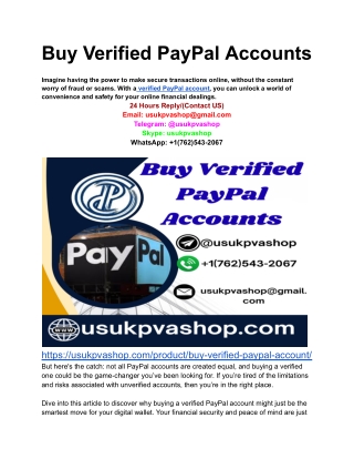 Buy Verified PayPal Accounts