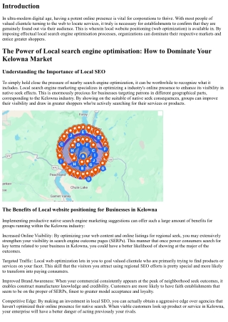The Power of Local website positioning: How to Dominate Your Kelowna Market