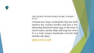 Shop Beautiful Globes of the World for Home & Office