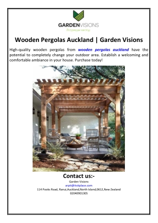 Wooden Pergolas Auckland | Garden Visions