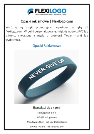 Opaski reklamowe  FlexilogoOpaski reklamowe | Flexilogo.com