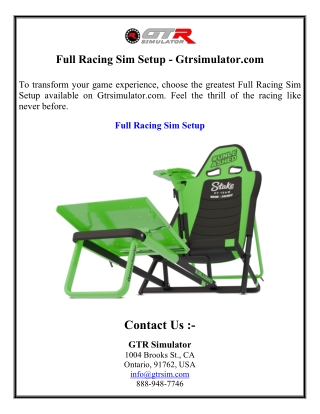 Full Racing Sim Setup - Gtrsimulator.com