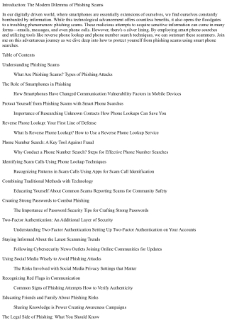 Protect Yourself from Phishing Scams with Smart Phone Searches