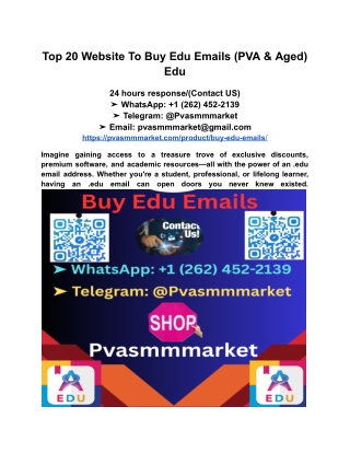 Top 20 Website To Buy Edu Emails (PVA & Aged) Edu (1)