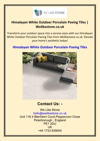 Himalayan White Outdoor Porcelain Paving Tiles  Welikestone.co.uk