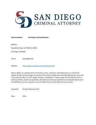 San Diego Criminal Attorney