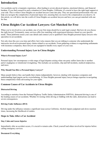 Citrus Heights Car Accident Lawyers: Get Matched for Free