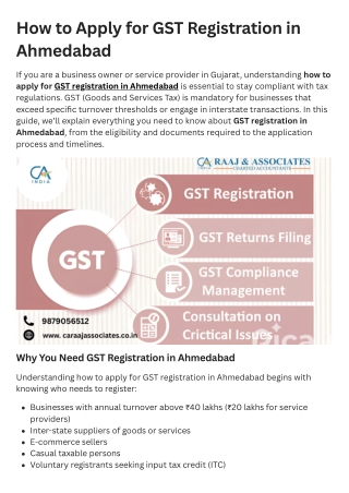 How to Apply for GST Registration in Ahmedabad