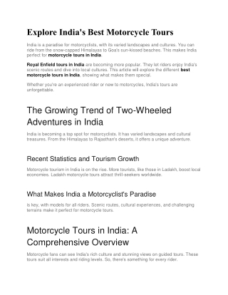 Ladakh Motorcycle Tours: Conquering the Himalayan Heights