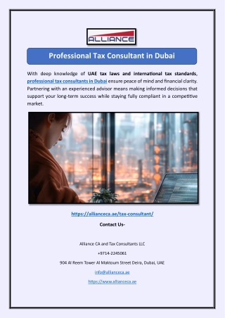 Professional Tax Consultant in Dubai