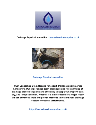 Drainage Repairs Lancashire | Lancashiredrainrepairs.co.uk