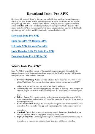 Download Insta Pro APK