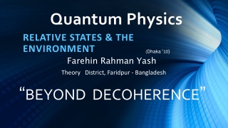 Quantum Physics with Relative States & Environment
