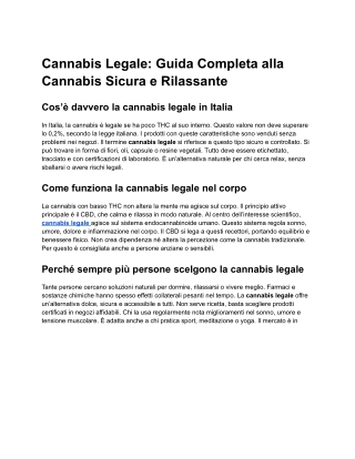 Cannabis Legale_ Guida Completa alla Cannabis Sicura e Rilassante
