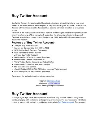 Buy Twitter Account