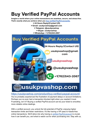 Buy Verified PayPal Accounts
