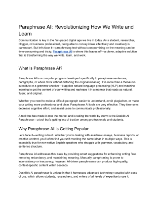 Paraphrase AI