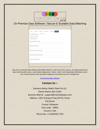 On-Premise Data Software  Secure & Scalable Data Matching