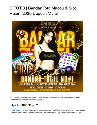 SITOTO _ Bandar Toto Macau & Slot Resmi 2025 Deposit Murah
