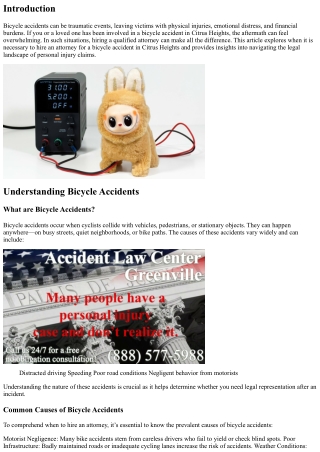 When Is It Necessary to Hire an Attorney for a Bicycle Accident in Citrus Height