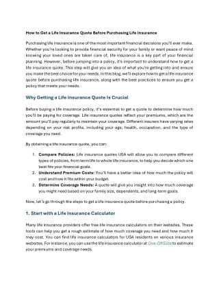 Life Insurance Quote