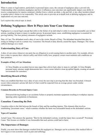 Defining Negligence: How It Plays into Your Case Outcome