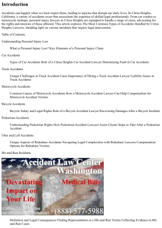 The Most Common Types of Accidents Handled by Citrus Heights Lawyers