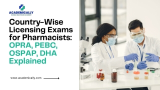 Country-Wise Licensing Exams for Pharmacists OPRA, PEBC, OSPAP, DHA Explained