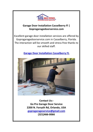 Garage Door Installation Casselberry Fl | Goprogaragedoorservice.com
