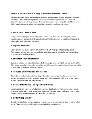 Breast Reduction surgery in hyderabad