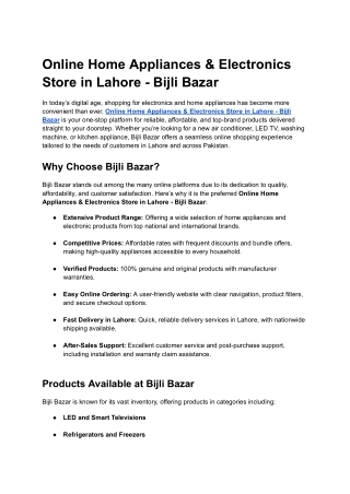 Online Home Appliances & Electronics Store in Lahore - Bijli Bazar (6)