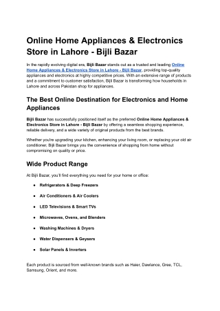 Online Home Appliances & Electronics Store in Lahore - Bijli Bazar (8)
