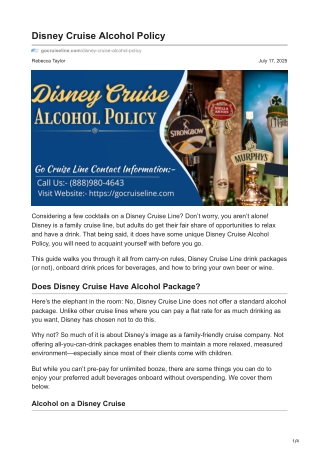 gocruiseline.com-Disney Cruise Alcohol Policy