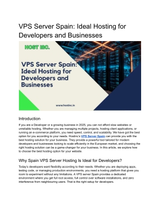 VPS Server Spain_ Ideal Hosting for Developers and Businesses