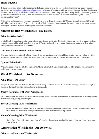 How to Choose Between OEM and Aftermarket Windshields